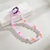 Novo pulseira de miçangas de vidro feita à mão joias DIY acessórios de miçangas de vidro cor de doce ornamentos de corrente para bolsa de celular flor