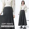 Falda de Maternidad Otoño/Invierno Suelta Estilo Nuevo Estilo Coreano Larga Adelgazante Versátil Sin Soporte Abdominal Falda de Punto Falda de Paraguas Falda Línea A