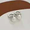 Coreano Novo Design Tribunal Francês Brincos Vintage Personalidade Minimalista Elegante Grande Pérola Orelha Fivela Brincos Orelha Jóias