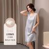 [Seda de Hielo y Nieve] Nuevo Vestido Pijama de Seda para Mujer Verano sin Mangas con Copas Lujo Accesible Gama Alta Vestido de Noche Pura Deseo Chaleco