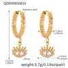 Pendientes Xinyixinxin Estilo Lujo Accesible Europeo y Americano Ojo del Diablo Chapado en Oro Real de 18 Quilates Acero Inoxidable Incrustado Pendientes de Circonita Pendientes