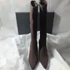 Botas Altas Chuyuji con Cremallera Lateral, Tacones Altos de Punta Fina Estilo Retro Británico Adelgazante Francés, Nuevas Botas Altas para Mujer Otoño/Invierno 2026