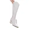 Botas de Tacón Alto Puntiagudas para Mujer, Novedad Otoño e Invierno 2026, Botas Versátiles Hasta la Rodilla con Cremallera Trasera, Tacón Grueso, Estilo Ecuestre