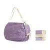 Bolsa de Compras Plegable de Color Sólido con Impresión de Logo, Bolso de Hombro Portátil, Bolsa Plegable tipo Acordeón para Viaje de Gran Capacidad Ecológica