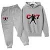 Comercio Exterior Primavera y Otoño Ropa para Niños Sudadera con Estampado de Letras CR7 Conjunto de Pantalones Ropa Deportiva Casual para Niños de Edad Media de 3 a 13 Años