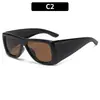 Nuevas gafas de sol de moda europeas y americanas de color gelatina con patillas anchas, protección UV, gafas de sol versátiles de moda, gafas de protección UV