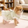 Ropa para Mascotas Verano Transpirable Vestido de Cuadros Perla Perros Pequeños y Medianos Gato Teddy y Perro Ropa Fábrica Venta al por Mayor