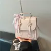 Bolsa Tote Casual Retrô Estilosa Shuai Mi para Mulheres, Tendência Nova Moda, Cor Sólida, Grande Capacidade, Duas Alças, Pequena Bolsa Quadrada