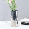 Vaso de Flores Cilíndrico de Aço Inoxidável Minimalista Moderno Ornamento Decorativo para Sala de Estar, Quarto, Hall de Entrada, Decoração de Casa