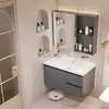Gabinete de baño de aluminio de panal engrosado con lavabo de cerámica integrado y unidad de tocador