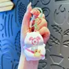 Llavero creativo de animalitos de dibujos animados soplando burbujas, lindo kappibala, juguete pequeño de descompresión, colgante para mochila de estudiante