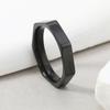 Moda Europea y Americana Geométrico Anillo de Acero Inoxidable Diseño para Hombres Sentido del Diseño Anillo Hexagonal Poliédrico de Acero de Titanio 4mm Joyería Personalizada
