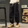 Calça cargo jogger masculina, estilo outono e inverno, marca americana de alta qualidade, tendência de rua, calça esportiva funcional, calça casual masculina forrada com fleece de inverno
