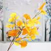 3 garfo tridimensional ginkgo ramo simulação atacado casa soft set amarelo ginkgo folha decoração