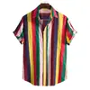 AliExpress EBAY2021 nueva camisa de manga corta para hombre moda camisa a rayas holgada generación de cabello de hombre