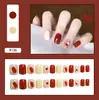 Parches para Uñas Cortas Estilo Ins Otoño e Invierno, Puros y Elegantes, Parches para Uñas de Práctica Simples de Gama Alta, Uñas Portátiles Hechas a Mano con Pegamento de Gelatina