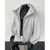 Cardigan Moletom com Zíper Primavera e Outono Masculino com Capuz Americano High Street Esportivo Marca Tendência Moletom Solto Casual Jaqueta Juvenil