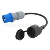 Enchufe Industrial Ip44 16A 250V a Enchufe Hembra Europeo de Tres Pines con Cubierta Antipolvo Cable de Conversión de Energía Integrado