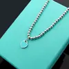 Colar Coração Familiar Yibaijia t para Mulheres Prata Esterlina 925 Coração Vermelho Esmalte Azul Corrente Clavícula Pingente Coração Duplo