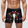 Aliexpress Amazon Regalo Navideño Transfronterizo Año Nuevo Ropa Interior para Hombre Pantalones Cortos de Seda de Leche de Cintura Media Alta Elásticos Transpirables