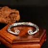 Pulsera de plata con hechizo mágico retro palabra Buda de la Lucha Sun Wukong Abierto pulsera de hombre aro dorado pulsera de hechizo al por mayor