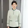 Ropa de Trabajo de Limpieza para Mujeres Estilo Chino para Departamento de Ventas, Hotel, B&B, Camarera de Pisos, Ama de Llaves, Tía, Traje de Otoño e Invierno