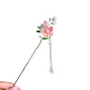 Nueva Horquilla de Aleación de Loto Estilo Chino para Mujer, Horquilla Antigua con Borla de Perla, Horquilla para Cheongsam y Trajes Tradicionales, Accesorio para el Cabello