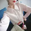 Diseño de Primavera Nuevo 2026: Camisa elegante, versátil, chic, rejuvenecedora, de aspecto de hada, adelgazante, de manga larga para mujer