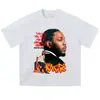 Top Lavado Retro de Manga Corta para Cantante Talla Grande Transfronterizo Chaleco Callejero Floral Vintage Estampado de Celebridad