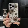 Adequado para Capa de Celular Apple 16Promax Estampa de Leopardo Estrela Iphone15Pro Galvanizado Condensação de Água Anti-Queda 13