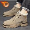 Botas de Veludo de Inverno Sapatos Masculinos Novos Sapatos de Trabalho de Cano Alto Sapatos de Algodão Quentes Espessos Resistentes ao Desgaste Antiderrapantes Botas Curtas