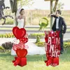 Placa de Jardim para o Dia dos Namorados com Coração Vermelho Feliz Dia dos Namorados Caixa de Presente em Formato de Coração para Decorações de Festa de Feriado no Gramado Externo