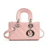 Nova Moda Coreana Elegante Bolsa de Mão Princesa Cor Sólida Rombos Bolsa Transversal Infantil Pingente de Metal Bolsa Infantil