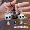 Cartoon big-eyed cabeça de gato boneca bonito chaveiro saco de carro pingente chaveiro criativo pequenos presentes por atacado