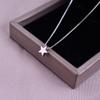 Collar de Acero de Titanio con Diseño Simple de Nicho con Cuentas de Estrella de Cinco Puntas para Niña, Cadena de Clavícula Elegante para Combinar con Todo, sin Color