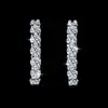 Pendientes de Moda Transfronterizos Europeos y Americanos, Completamente Incrustados con Moissanita, Plata de Ley S925, Lujo Ligero, Pendientes de Cielo Estrellado de Gama Alta para Mujer