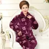 Pijama de Otoño e Invierno para Mamá, para Mujeres de Mediana Edad y Mayores, Estilo Franela, Estilo para Todas las Estaciones, Talla Grande, Estilo Engrosado de Invierno, Cálido y Cómodo