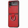 Adequado para Samsung Z Flip8, Capa de Celular com Padrão Lichia, Estilo Anel Dobrável, Mesmo Modelo que Oppo/Moto, Capa Protetora Anti-Queda