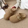 Hebilla Retro Aumento de Altura Interior Puntera Zuecos Medios Mujer 2026 Otoño Nuevo Estilo Perezosos de Exterior Deslizables Mules