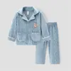 Pijama de isla de forro polar para niños, conjuntos de franela de otoño e invierno para niños, forro polar de coral engrosado para niños mayores, oferta especial de liquidación