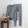 Novidade Outono e Inverno Roupa Íntima Térmica Listrada de Caxemira e Seda para Jovens Homens e Mulheres, Conjunto de Roupas de Outono e Calças Compridas para Febre