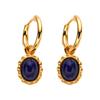 Aretes de Plata Esterlina S925 con Lapis Lázuli Natural, Ojo de Tigre, Malaquita, Concha Blanca para Mujer, Estilo Francés, Lujo Ligero, Sensación de Alta Gama