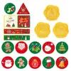 Adesivos decorativos de Natal Papai Noel veado autoadesivo boneco de neve presente Redondo Quadrado adesivos decorativos autoadesivos