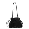 Bolso de cubo casual con cordón estilo vintage para mujer, bolso de hombro y cruzado versátil de alta gama de nicho para otoño, para ir al trabajo