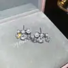 Pendientes Saturno de Plata Chapada en Oro Real de 18 Quilates con Aguja de Plata, Circonita y Perla Pendientes Retro Europeos y Americanos Lujo Accesible Pendientes de Alta Gama para Mujer