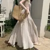 Falda de Algodón y Lino para Mujer, Nuevo Estilo Primavera, Falda Larga Texturizada, Falda Estilo Retro, Falda Larga hasta el Suelo, Falda de Vuelo