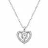 Conjunto de collar y pendientes de corazón hueco de moissanita estilo INS para mujer, conjunto de joyería de cadena para clavícula de moda de lujo ligero