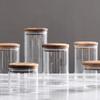 Garrafa de Vidro para Armazenamento Direto da Fábrica Transparente Armazenamento de Grãos de Cozinha Pote para Armazenamento de Alimentos Pote Selado de Madeira de Acácia