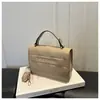 Bolsa de mão transfronteiriça, leve, estilo coreano para mulheres, nova coleção outono 2025, padrão trançado, alça de corrente, bolsa de ombro, bolsa transversal moderna