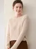 26 Otoño Invierno Nuevo Suéter de Cachemira Pura Tejido de Cable Cuello Redondo Estilo Suave Patrón Aran Prendas de Punto Capa Base Superior